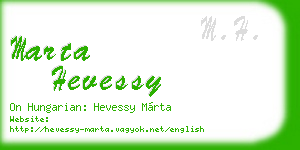 marta hevessy business card